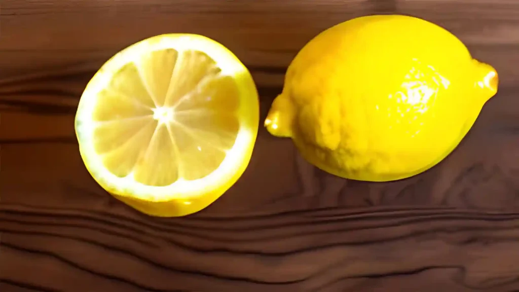 cut and whole fresh lemon