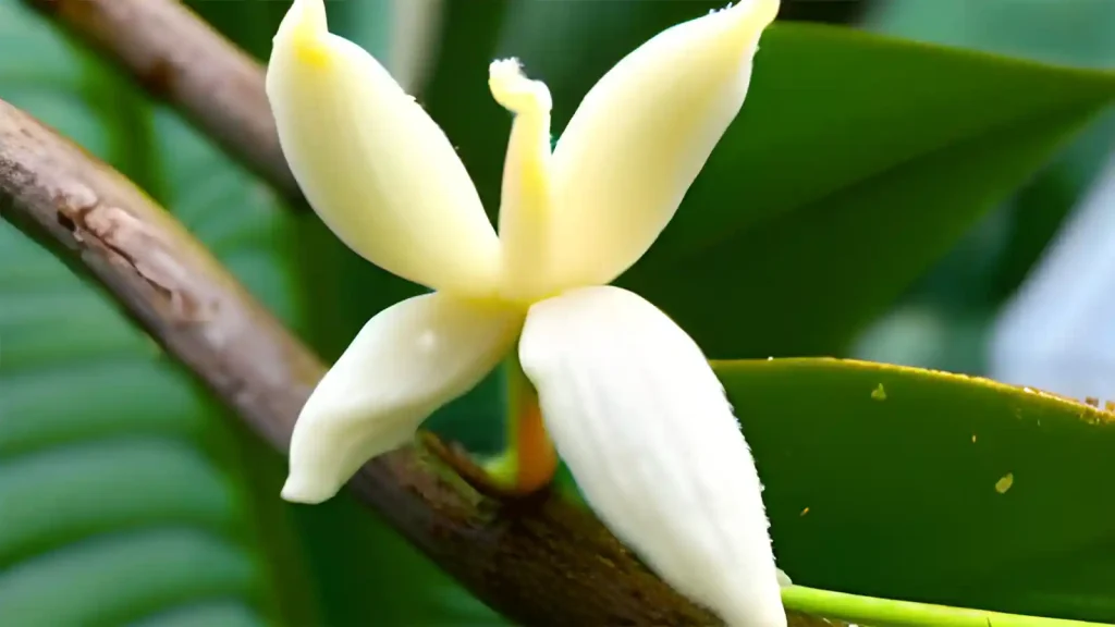 Vanilla plant and flower.