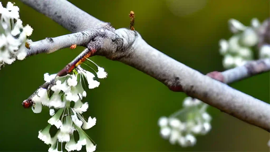 Silver Linden tree branch and flowers