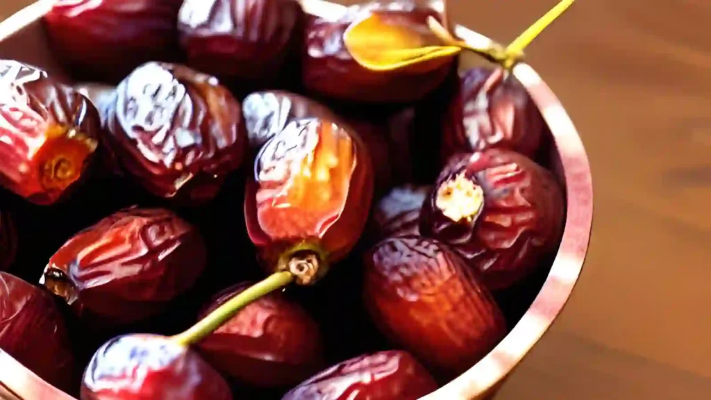 Jujube fruit (chinese dates) in a bowl.