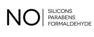 Label of no silicones, parabens or formaldehyde.