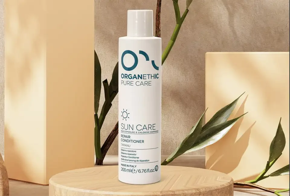 A Bottle of Organethic Pure Care Sun Care conditioner.